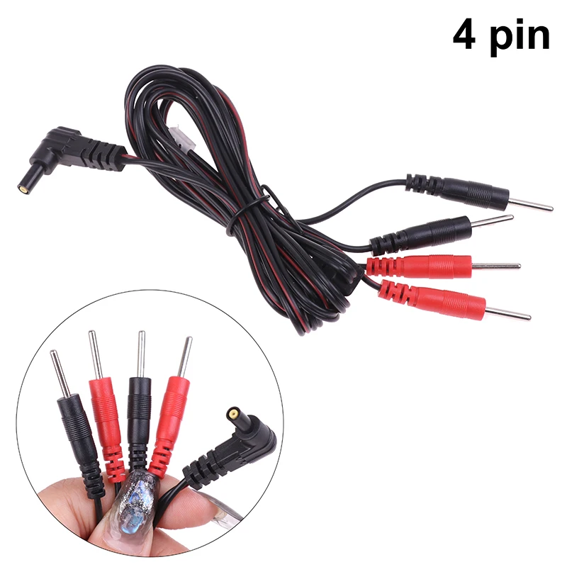 1Pcs 2.35mm New Electrotherapy Electrode Lead Electric Shock Wires Cable For Massager Connection Cable Massage And Relaxation