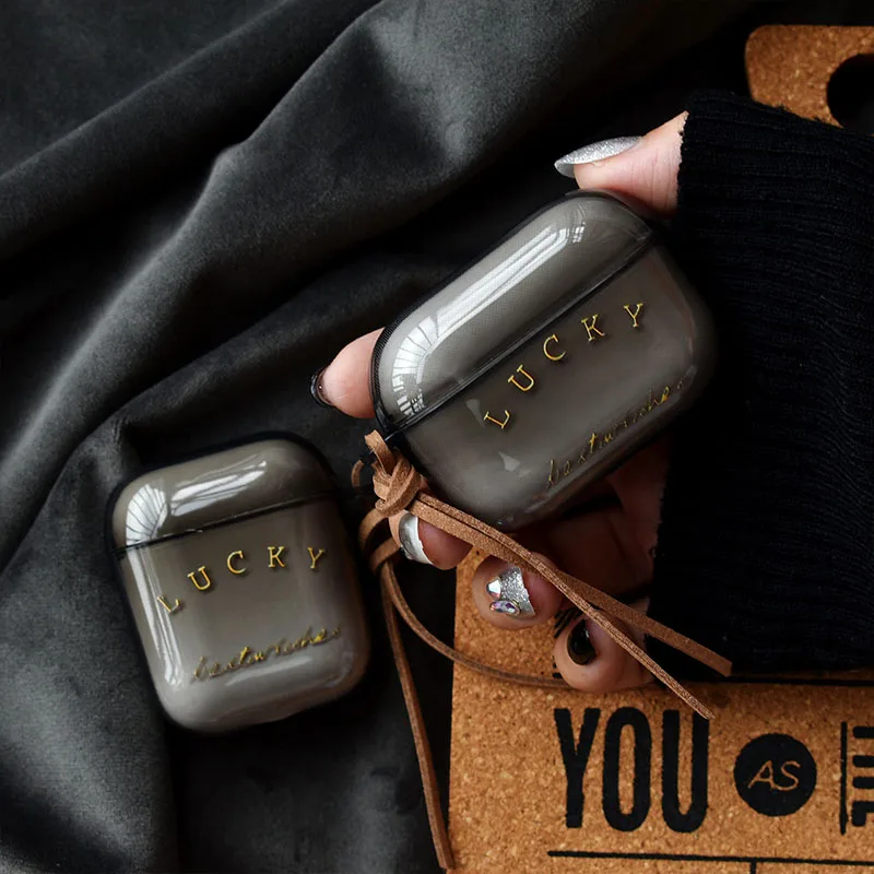 Airpods Anti fall Headphone Case Creative English Letter Lucky For 