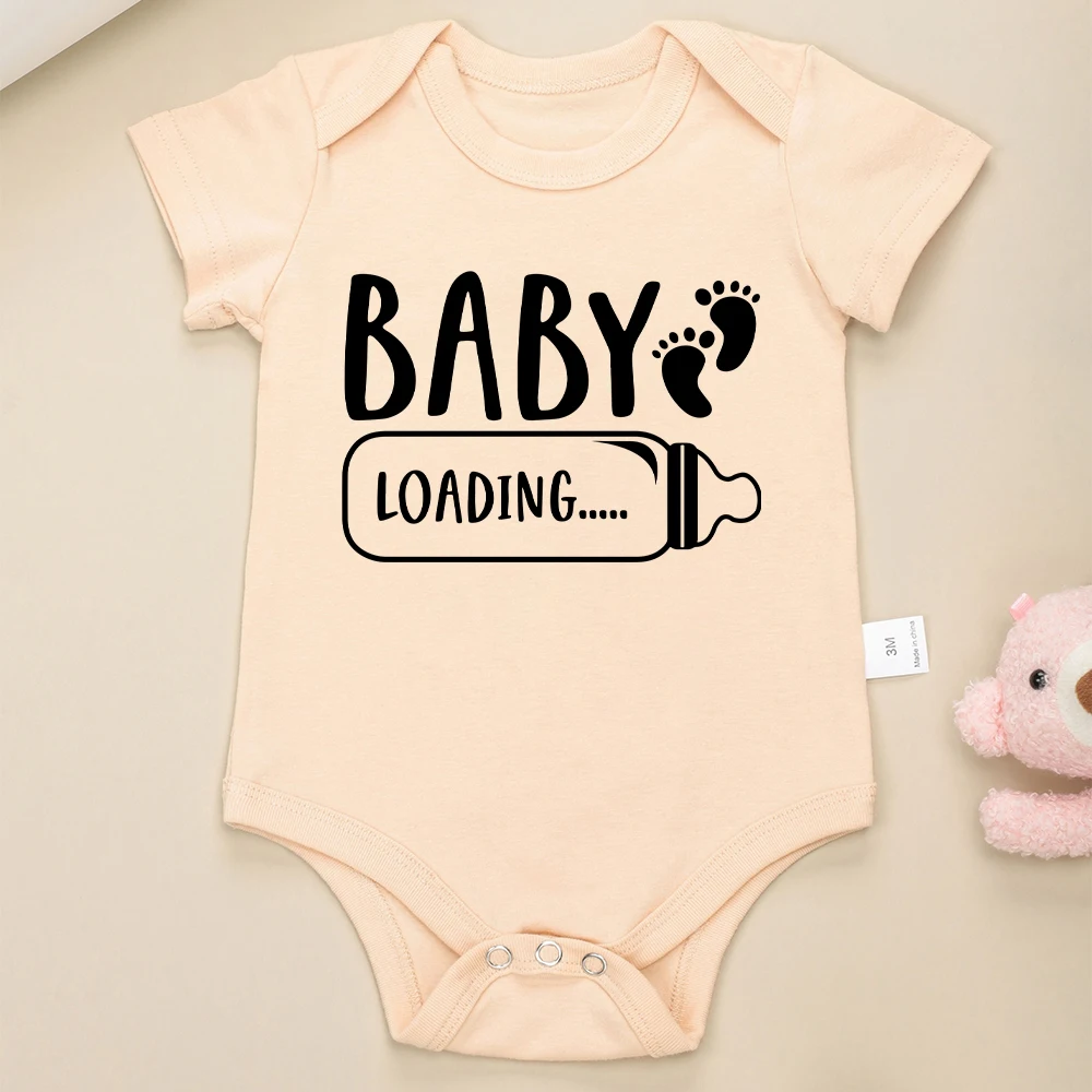Baby Loading...Pregnancy Announcement Onesie Cotton Fine Gift Newborn Clothes Aesthetic Popular Cute Infant Boy and Girl Romper 4