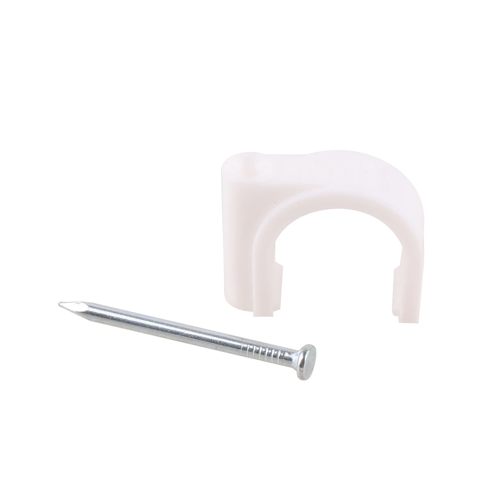 4mm 5mm 6mm 8mm Circle Path Circle cable clips cable nail wire clips 100PCS/bag 10mm 12mm 16mm Round white Y4 Y6 Y12 cable clip