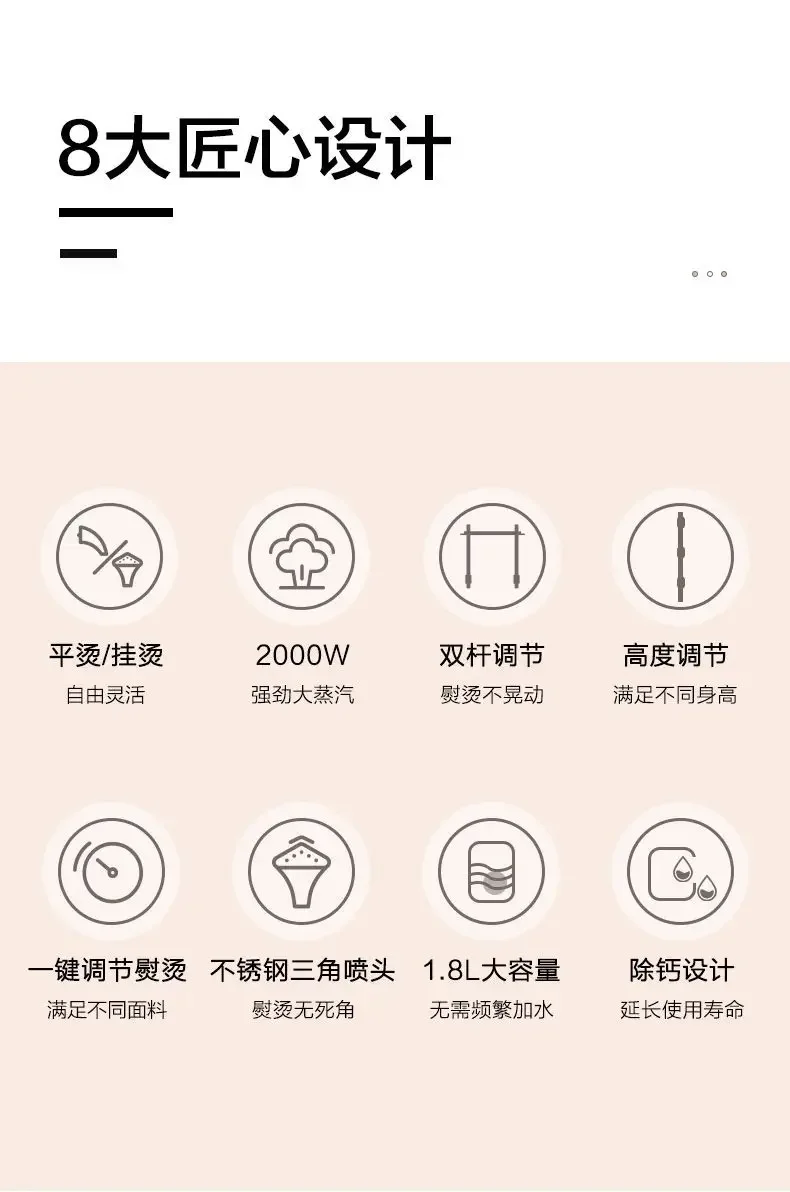 Description Picture 3 of itemSupor Steam Iron Garment  Household Vertical Parallel  Swing-proof Ironing Machine Triangle Nozzle Iron portable steamer