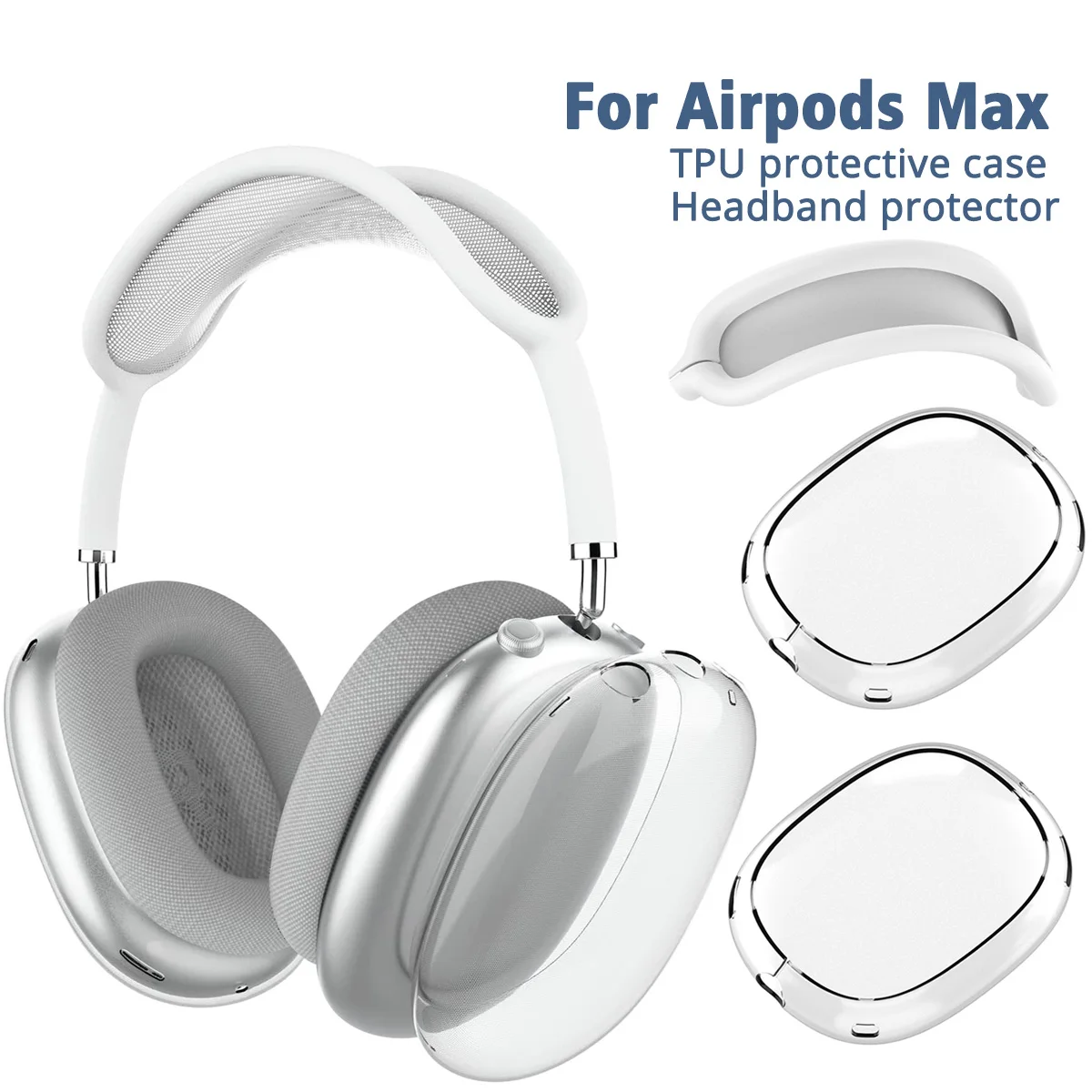 Funda transparente suave antiarañazos para AirPods Max TPU, funda de  auriculares inalámbrica a prueba de golpes, Protector de funda protectora -  AliExpress