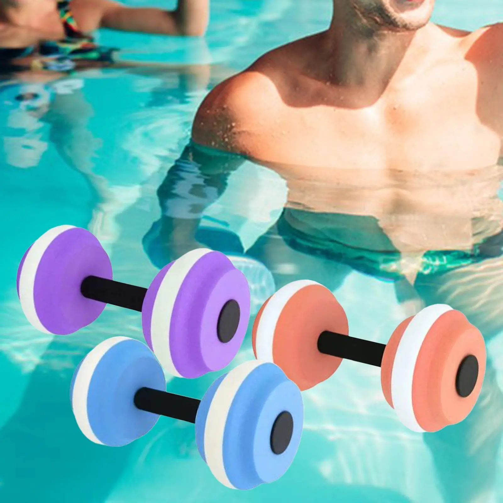 Aqua Dumbbell Hand Bar for Swimming EVA Foam Water Weights for Pool Exercise Buoyant Fitness Equipment Resistance Training