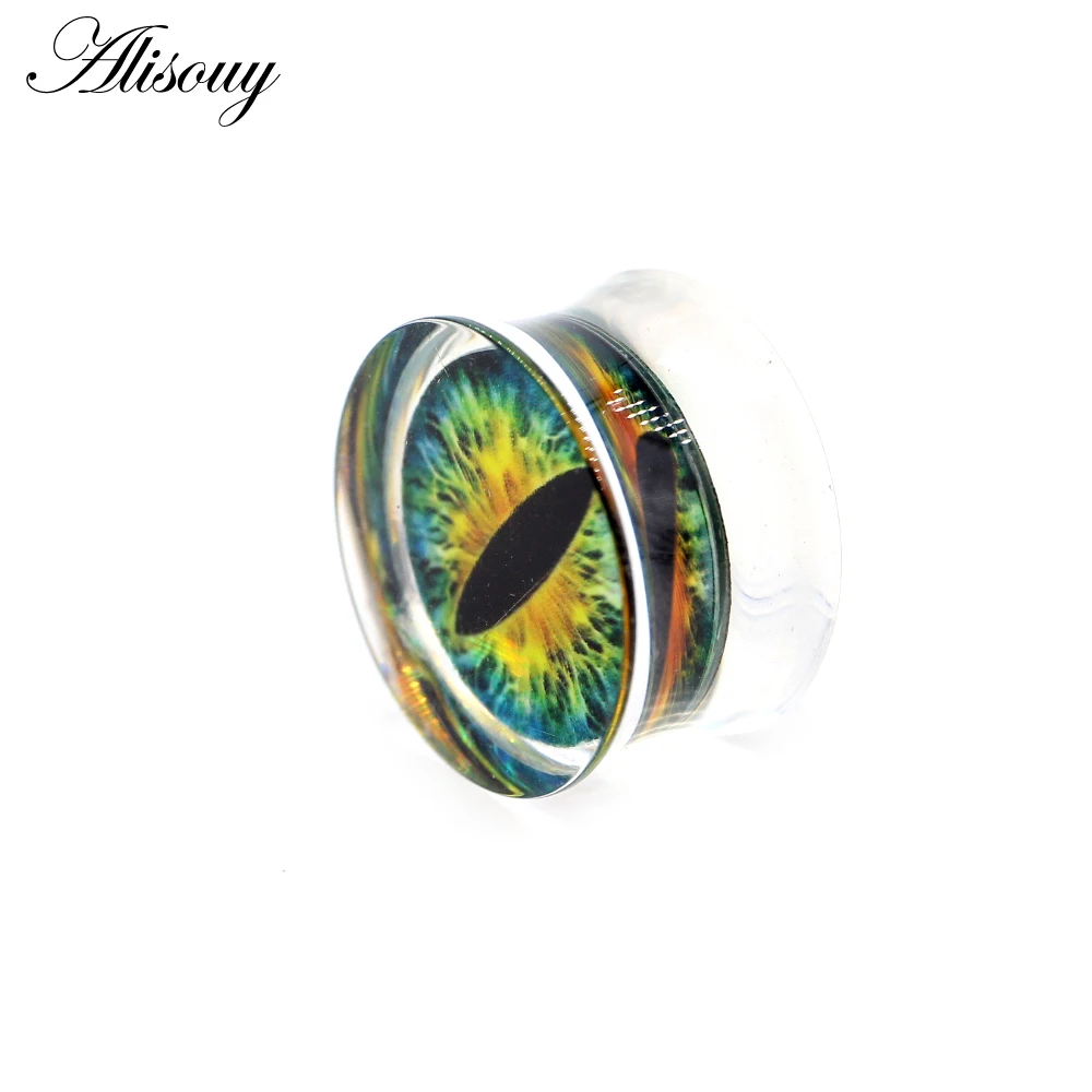 Piercing jewelry 2pcs transparent round acrylic eyeball ear gauges tunnels plugs flesh stretcher expander earrings piercing body jewelry