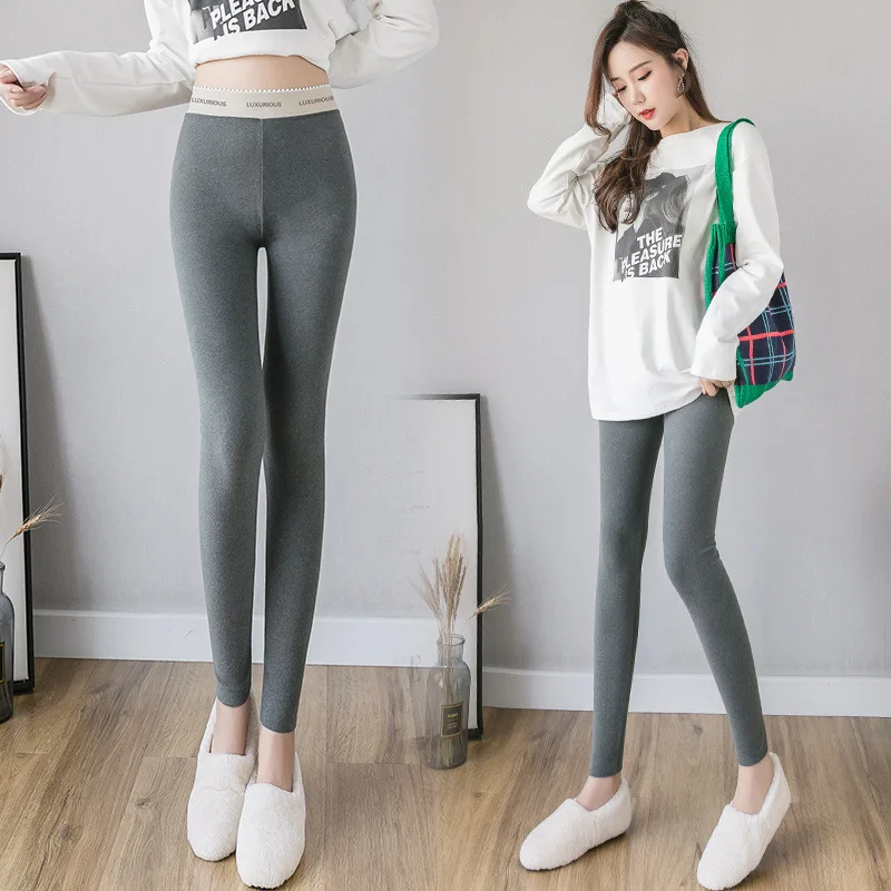 Size M-4XL Fit 40-100KG Women Shark Skin Leggings Double-sided Fleece Thick Winter Spring Pants High Waist Slim Yoga Pants