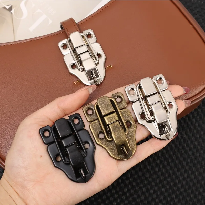1/10sets Jewelry Wooden Box Hasps Iron Vintage Drawer Duckbill Latch Home Cabinet Furniture Latches Bag Decoration Locking Clasp