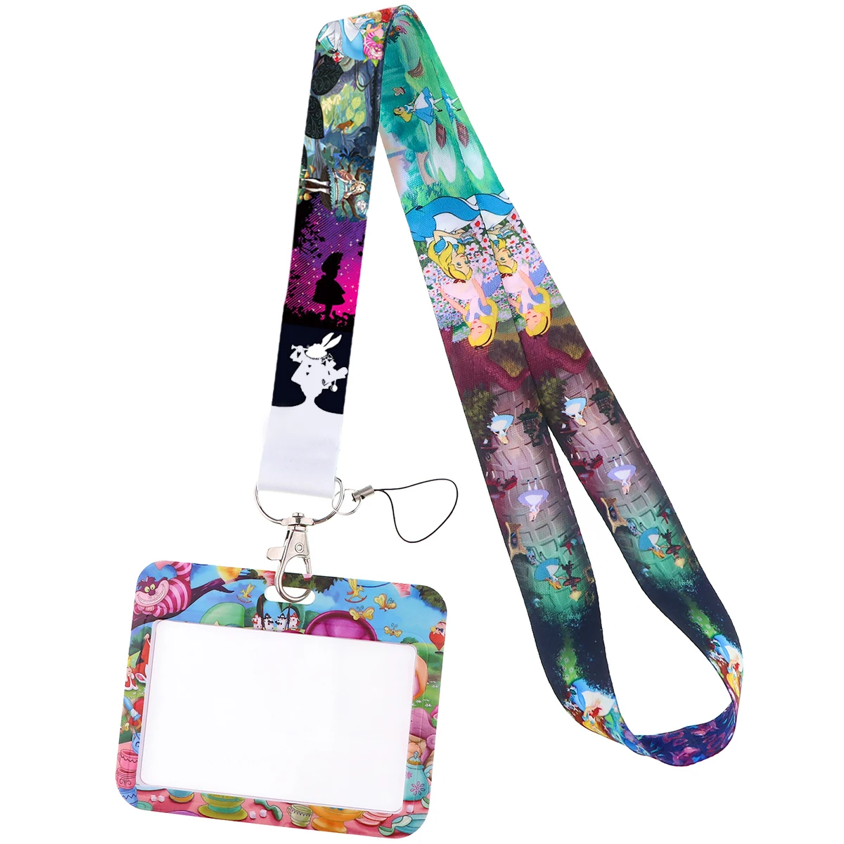 Alice in Wonderland Lanyard For Keys Chain ID Credit card Cover Pass Charm Neck Straps ID Badge Holder Key Accessories Gifts