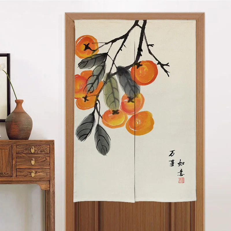 Chinese Style Flowers Door Curtain Bathroom Partition Curtains Noren Curtain Living Room Kitchen Entrance Doorway Curtains 6