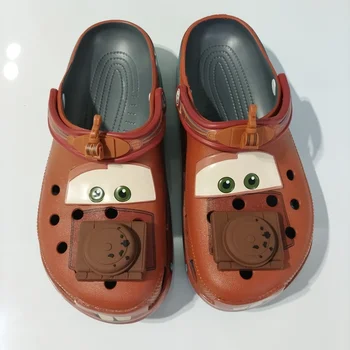 New 2026 Anime Masters Waterproof Breathable EVA Slippers Cute Cartoon Car Design Outdoor Sandals Ankle-Wrap Shoes for Adults 1
