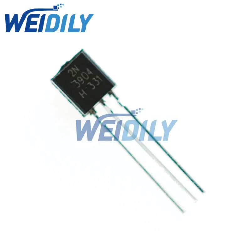 100 шт. 2N3904 3904 TO-92 0.2A 40V NPN новый триодный транзистор | Электронные компоненты и