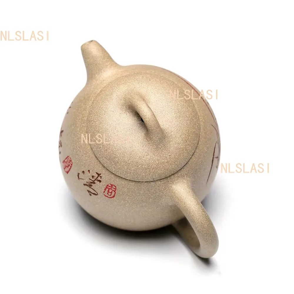 280ml Chinese Yixing Purple Clay Teapots Raw Ore Section Mud Dragon Egg Tea Pot Home Hand Painted Tea Kettle Teaware Supplies
