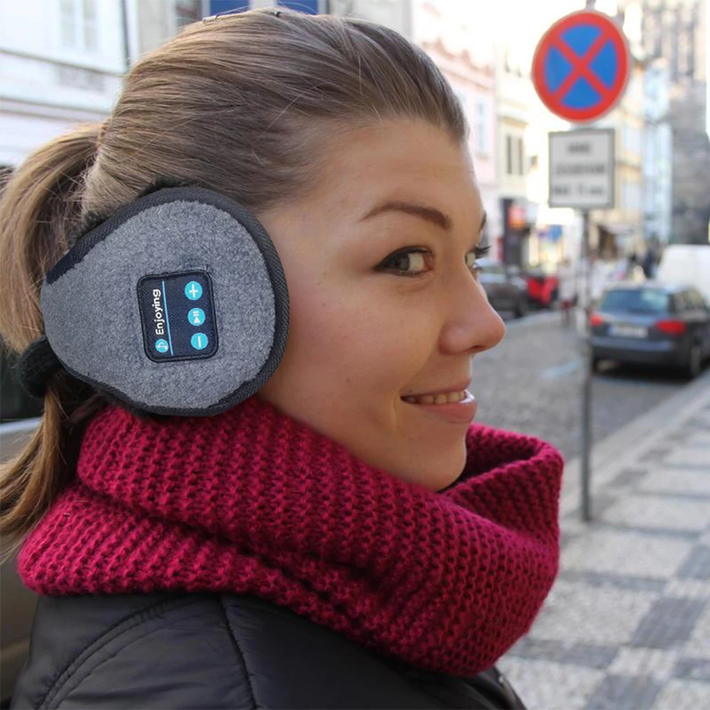 Wireless Headband Headphones Muffs, Earphone Warmer Earmuffs, Bluetooth Ear Warmer Music  Men\'s  Women Winter Thick Casual Cap