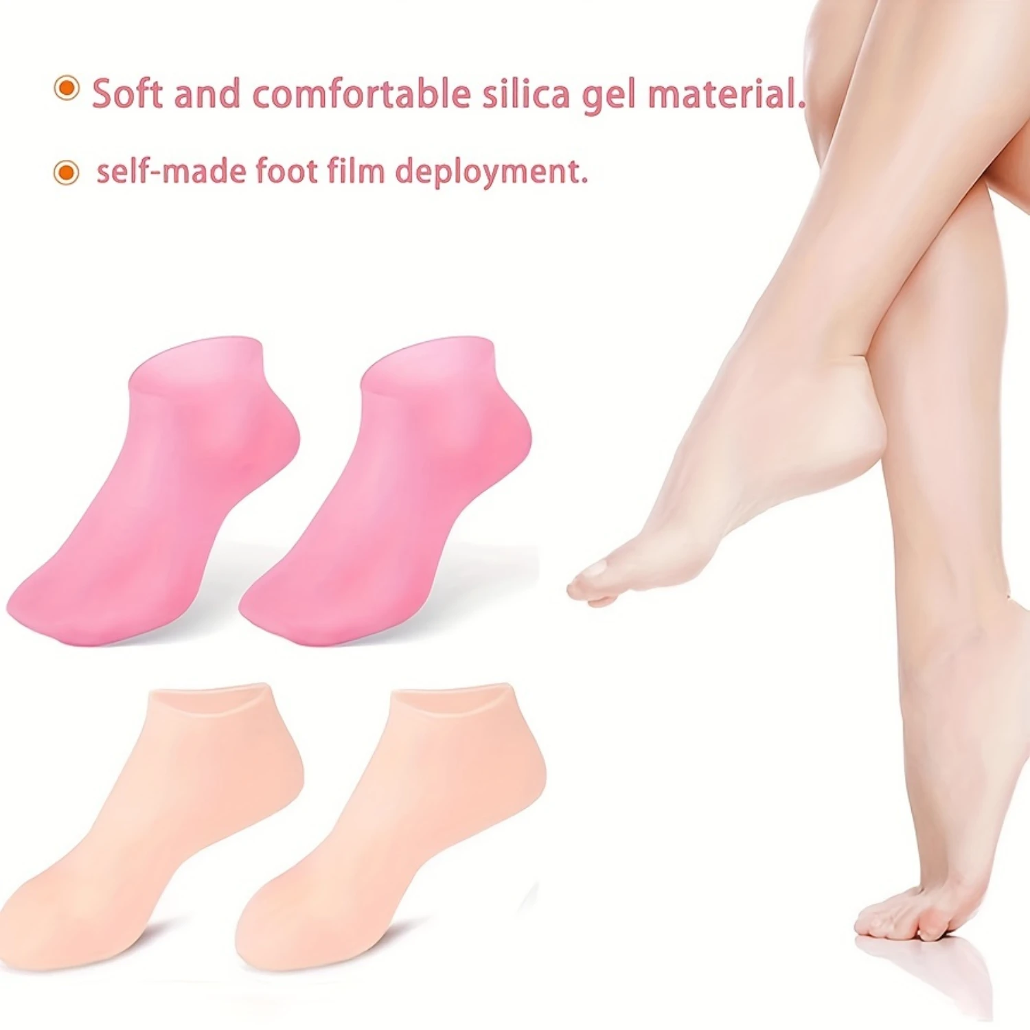 Silicone Protective Moisturizing Socks Foot Cover, Anti Cracked Feet Foot Cover, Bath Pedicure Socks For Dry Heel And Softe