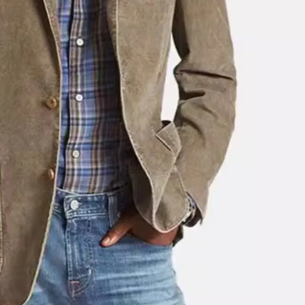 Men Denim Suit Jacket Slim Fit Victorian