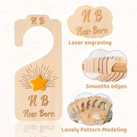 Baby Wooden Dividers Closet Size Wardrobe Separator Star Moon Milestone Cards Months Organizers Kids Photography Accessories 5