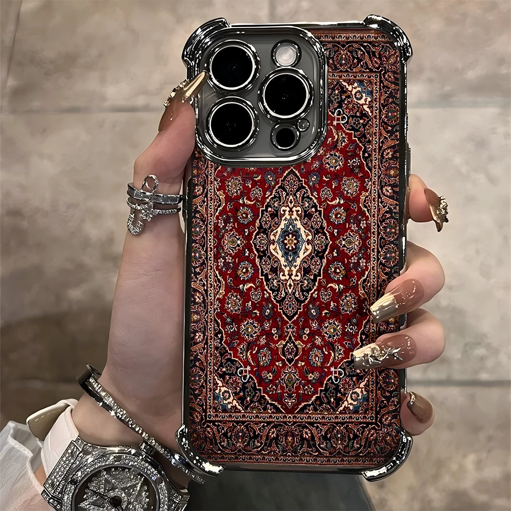 Elegant Persian Floral Pattern Plated Phone Case