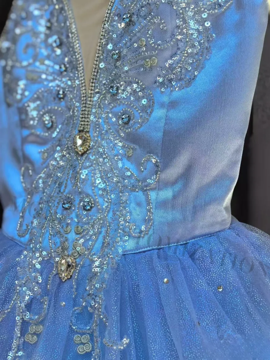 Hochwertiger neuer maßgeschneiderter Bluebird Silver Fairy Giselle klassischer Ballett-Rock aus weicher Gaze für Erwachsene und Kinder – Detail 4