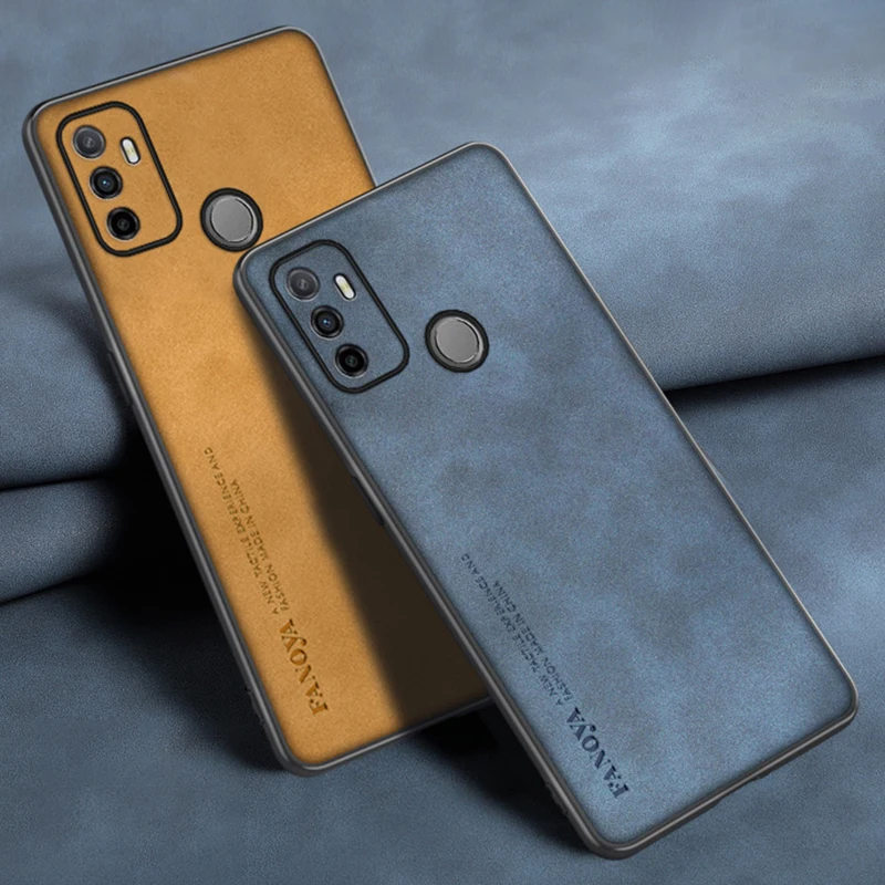 Custodia per telefono in pelle di lusso per OPPO A53 A53S 4G 2020 Cover Business in silicone con protezione completa per OPPO A32 A33 A53 S _voghion.com