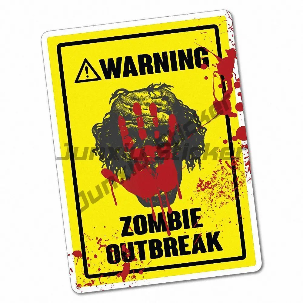 

Warning Outbreak Yellow Stickers Comical Car Stickers Sticker Bumper Reflective Waterproof Anti-scratch Tuning Off Road