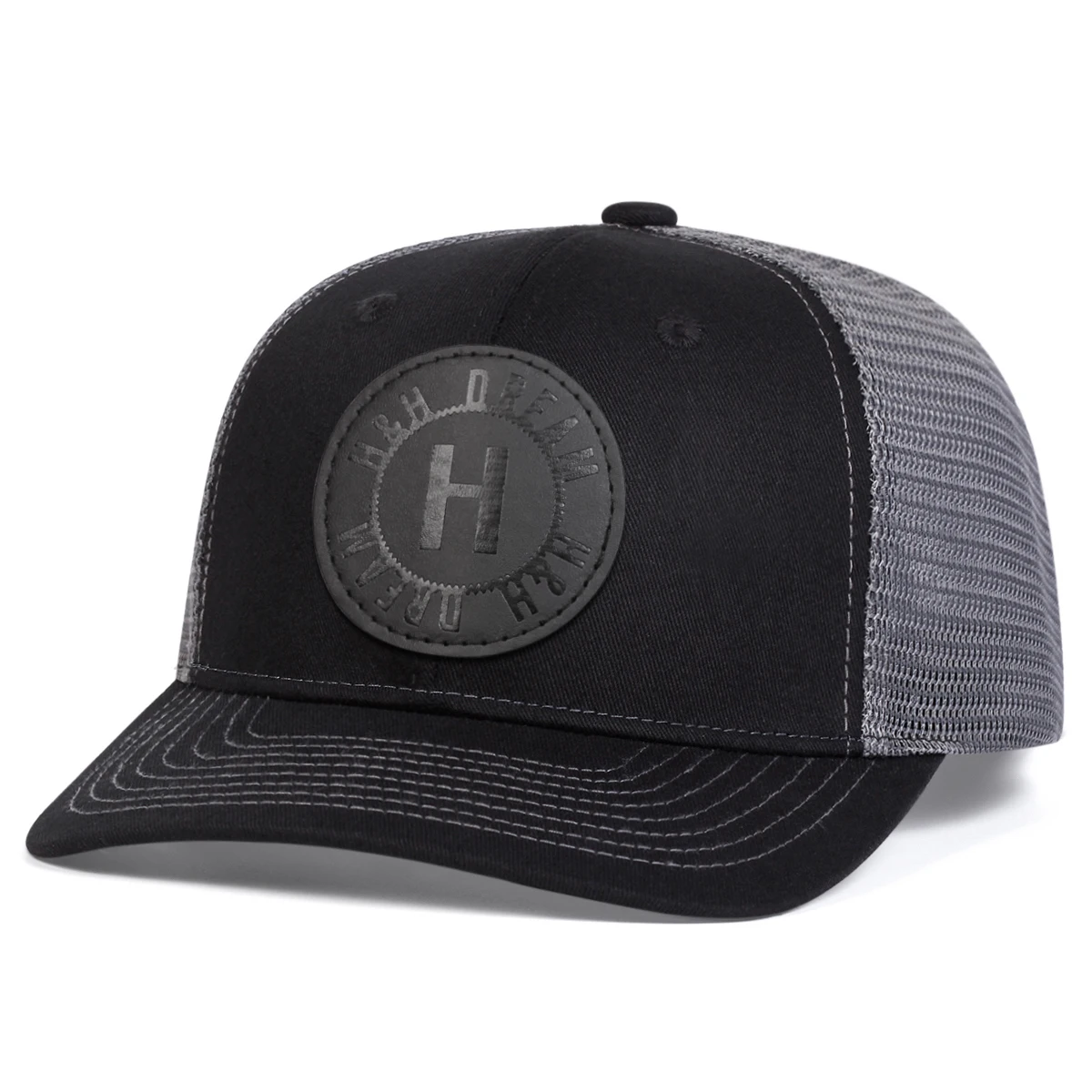 Unisex H Runde Baseballkappen mit Lederetikett für Frühling und Sommer, verstellbare Freizeithüte für den Außenbereich, Sonnenschutzhut – Detail 2