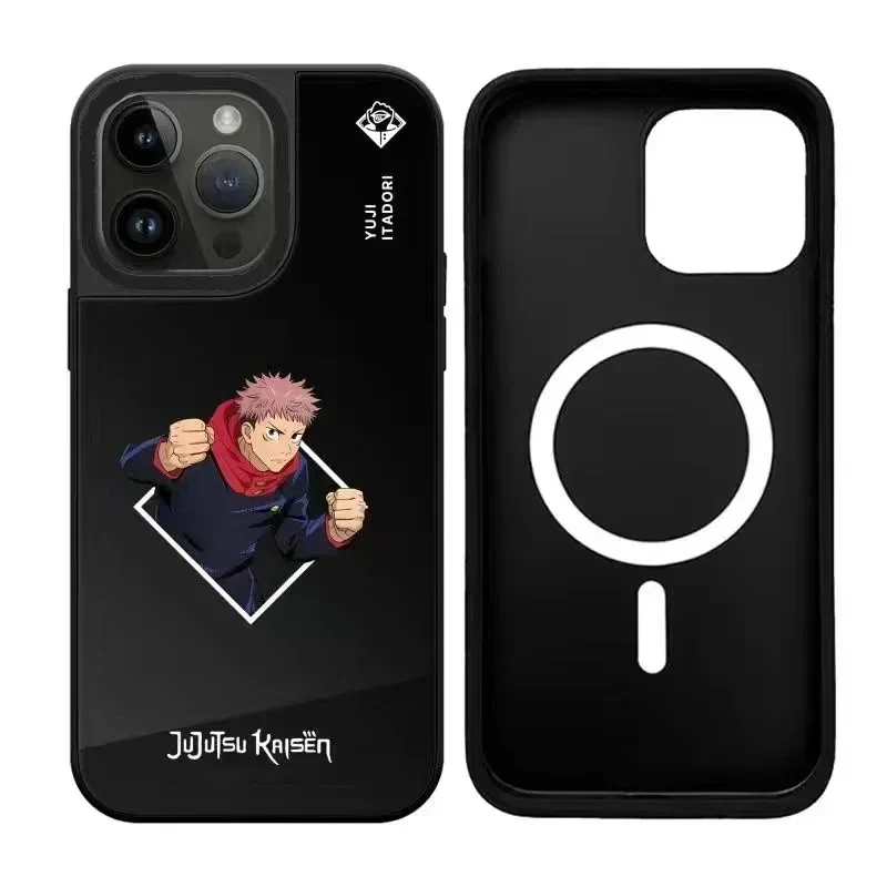 

Anime iPhone 11 12 13 14 15 Pro Max Mirror Surface MagSafe Case Cover Shell