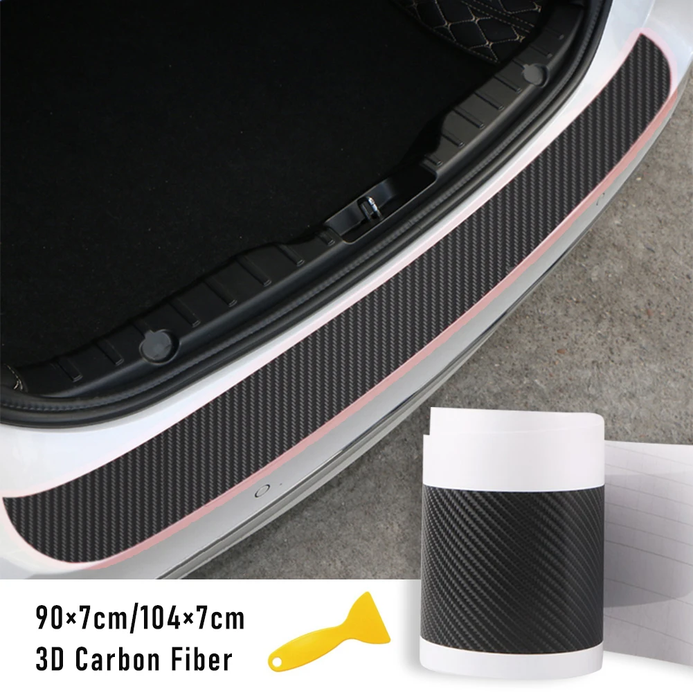 Rear Trunk Guard Carbon Fiber Bumper Protection Strip