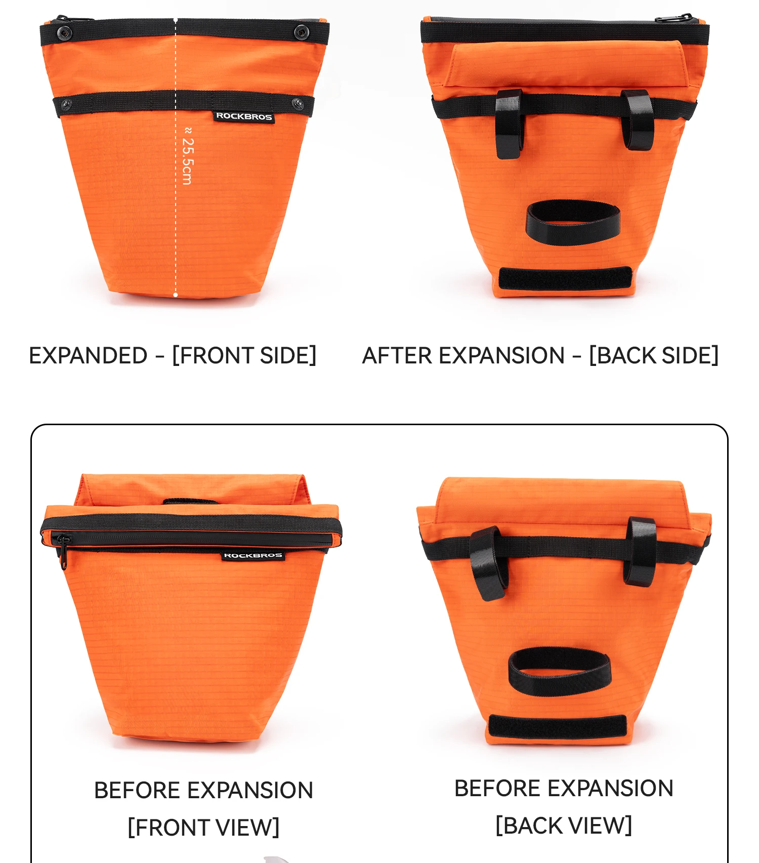 Side angle of handlebar bag