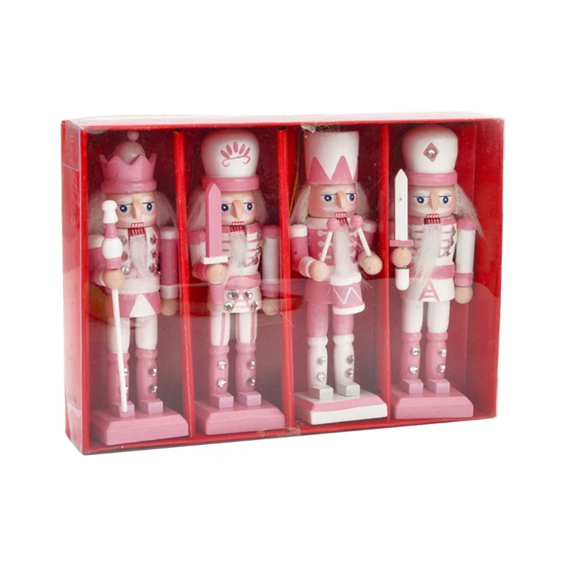 

4pcs 12cm Christmas Nutcrackers Soldier Ornament Craft for Festival Party Dropship