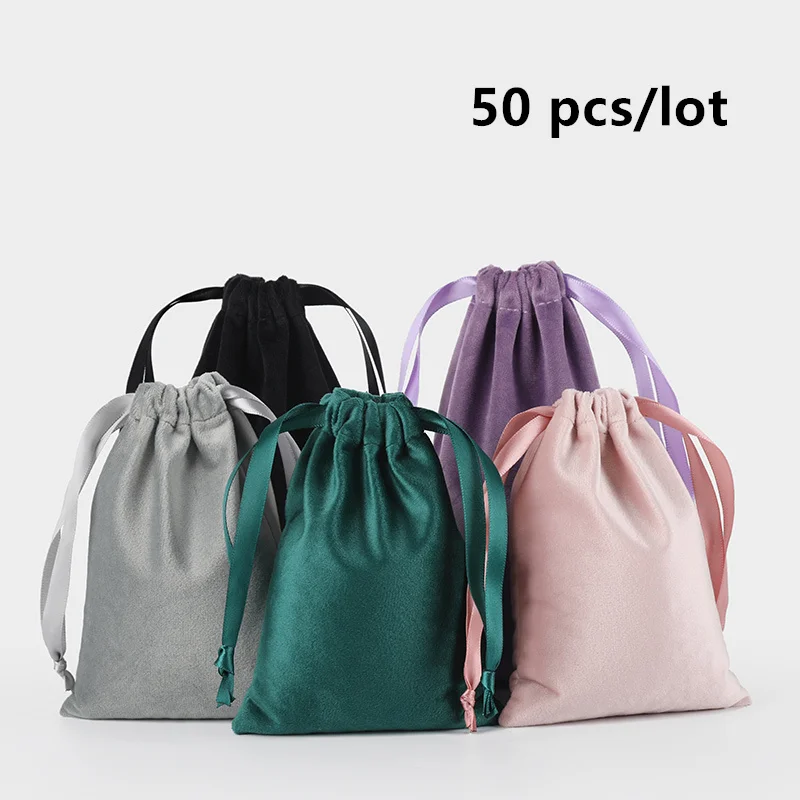 Velvet Drawstring Gift Bags Jewelry Bag 50 Pieces Gift Pouch Satin