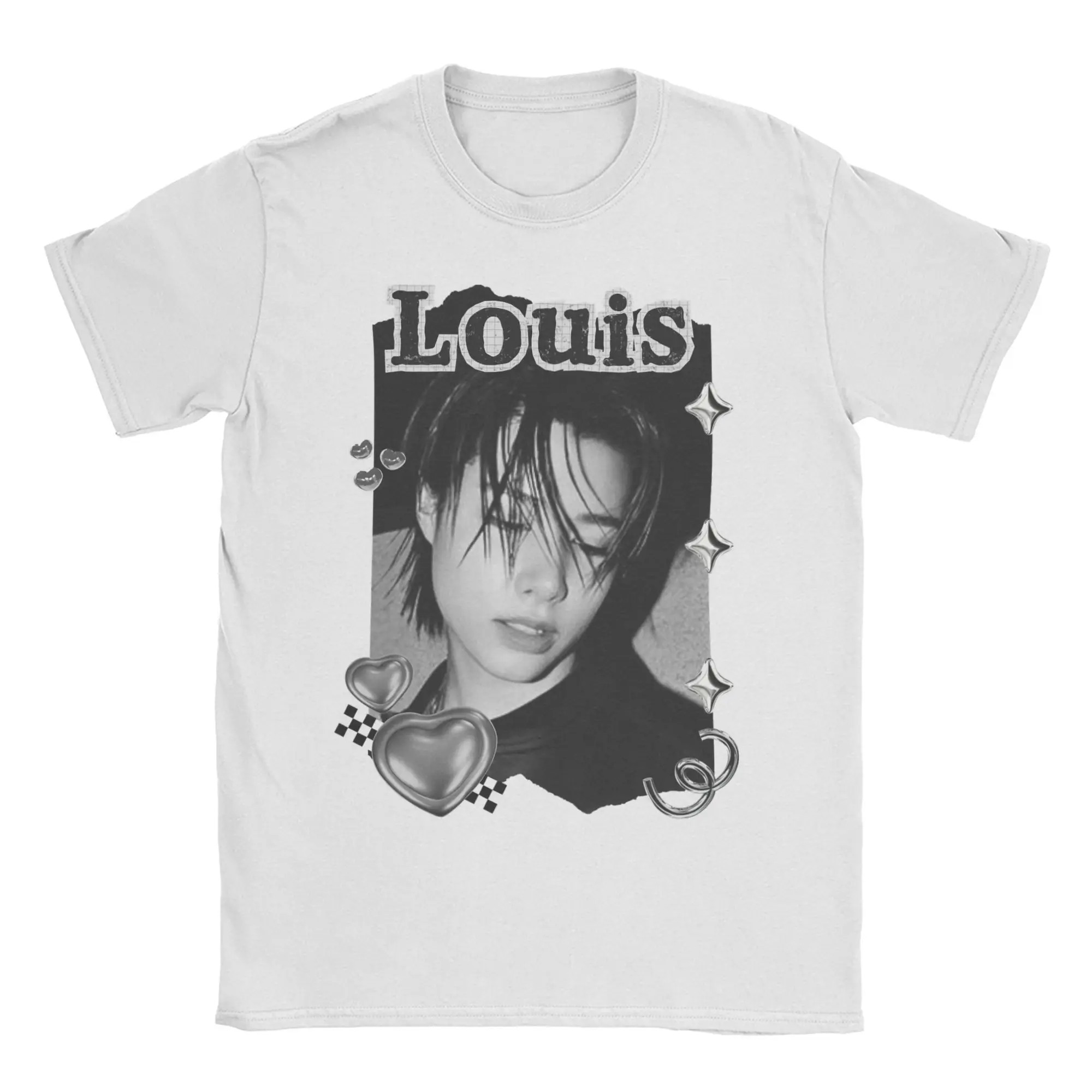 Lngshot Louis Rising K-Pop Hip-Hop Group T-Shirt für Männer und Frauen, Vintage-T-Shirt aus 100 % Baumwolle, T-Shirt mit Rundhalsausschnitt, einzigartige Kleidung