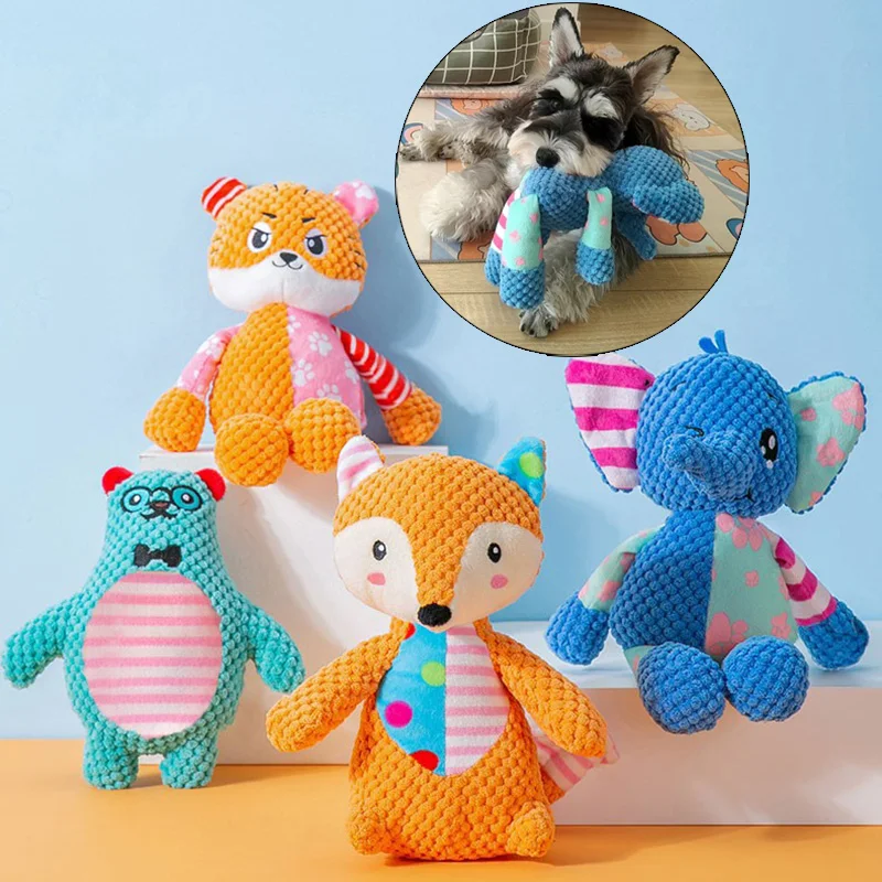 Adorable Plush Squeaky Chew Toys for Small Dogs - Teeth-Cleaning Pet Accessories