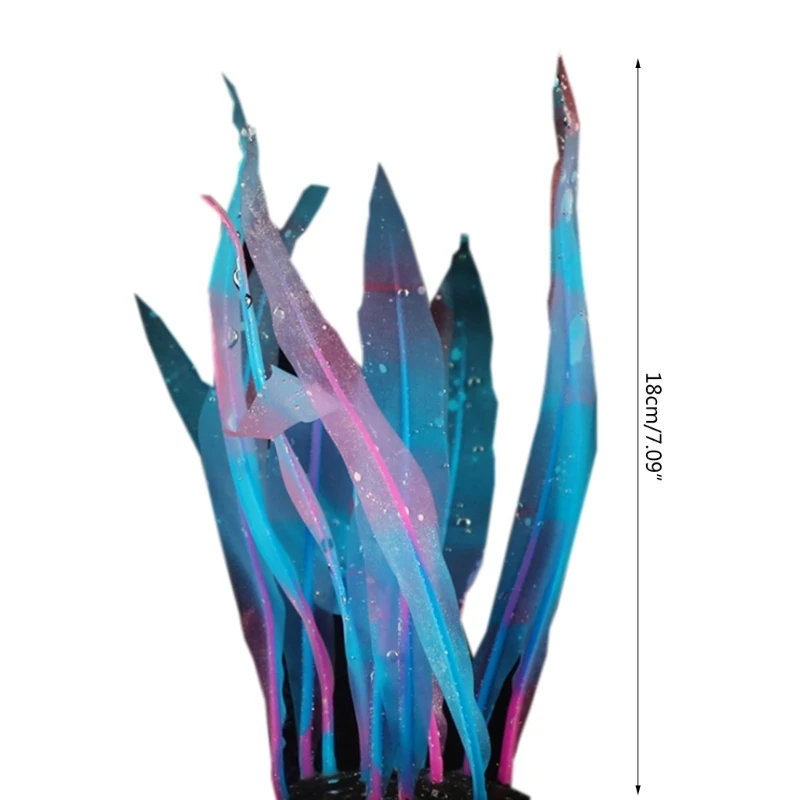 Aquarium Kelp Decoration Silicone Seaweed Fish Tanks Ornaments Realistic  Colorful Water Plant 7inch High Easy to Clean