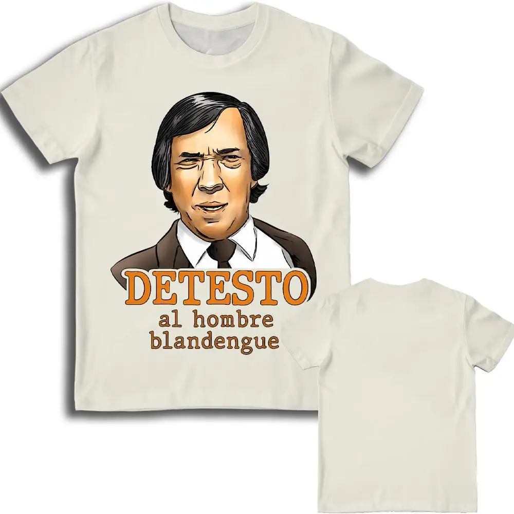 El Fary DETESTO Al Hombre Blandengue T-Shirt Herren Lustiges Spanisches Emoji-T-Shirt Retro Streetwear Lässiges Kurzarm-Rundhals-Oberteil