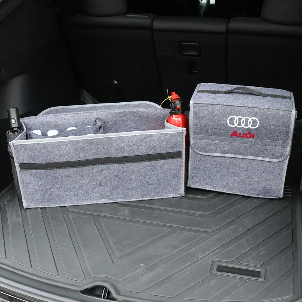 Storage Bag For Audi S Line A3 A1 A4 B8 B7 A6 C7 A5 A7 A8 A2 Q2 Q3 Q5 Q7 TT RS Car Folding Travel Tidying Box Trunk Tools Case
