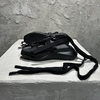 High Quality Black Fashion Casual Sneakers Men Breathable Comfortable Sandals Men's Dark Style Sandals Men's Shoes