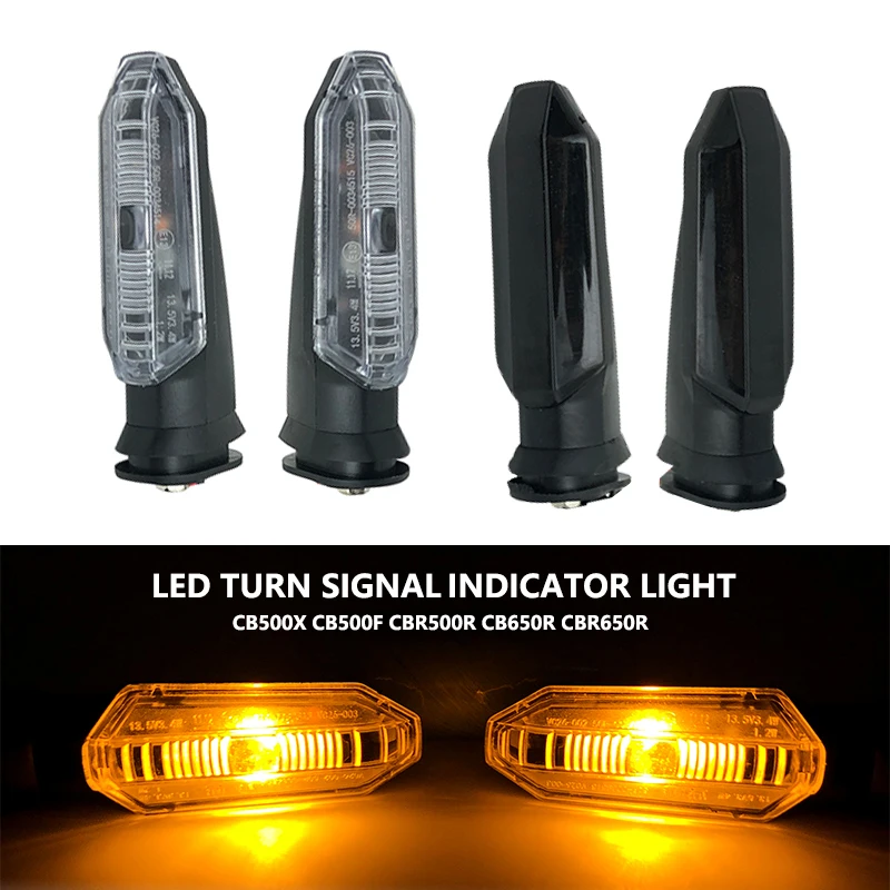 Indicadores LED Intermitentes Para Moto - 4 Piezas Color ámbar, Lente Humo, 12V, Compatibles Con Suzuki Y Yamaha