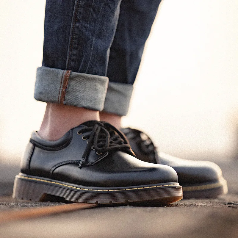 

Maden Leather Platform Shoes for Men Black Outsdoor Italian Formal Boots Original Designer Ankle Boots Casual Business Shoes