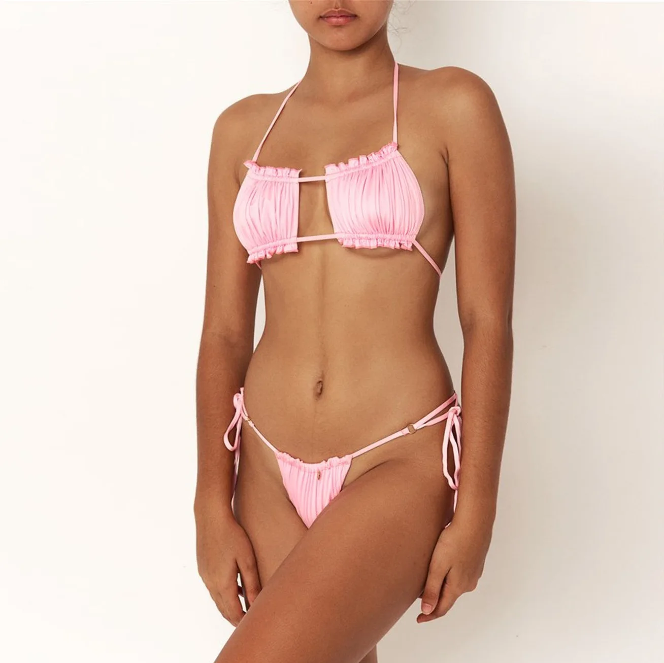Women'S Bikini High Waisted Tummy Control Two Piece Swimsuit Plus Size Comfortable Swimwear Brazilian Bathing Suit  купальник