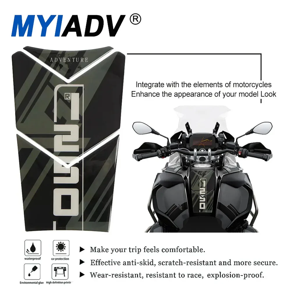 Tank Pad Stickers For BMW R1250GS Adventure HP Style Triple Black 2018-2021 2022 2023 Motorcycle Fuel Tankpad Protector Decals