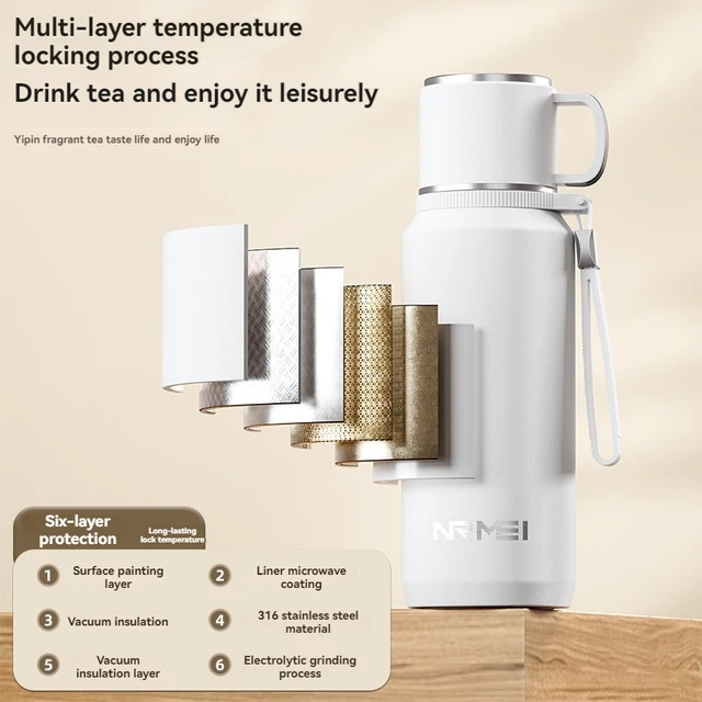 1.5L Thermos water bottle Stainless Steels Vacuum Flask Hot Coffee tea Water Heat Preservation Bottles Cold Tumbler drinkware 3