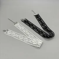 Nekclace court en dentelle pour femmes et filles, couleur noir et blanc, collier romantique à la mode, cadeau pour fête, vente en gros, bijoux de cou 2