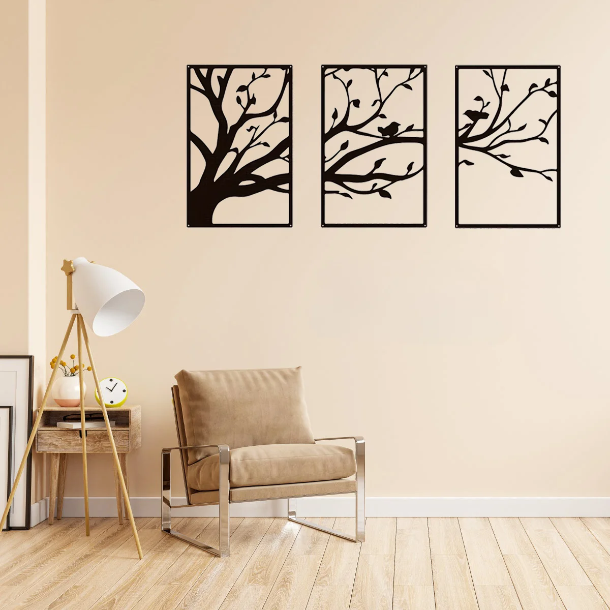 

CIFBUY Deco 3pcs/set Tree of Life Metal Wall Art Branches Home Decor Modern Wall Mounted Decor Sticker Mural Living Room Office