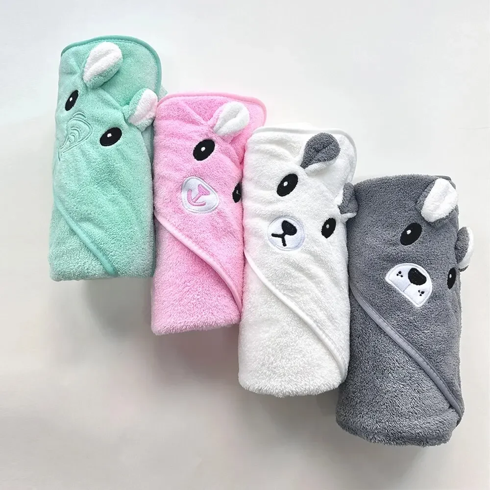 Bathrobe Bath Towel 1 Baby Bath Towel Towel Hat Cape Bathroom Supplies Can Be Used for Swaddling Carts out Blanket Napping Quilt