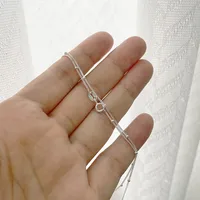 35-80 cm 1mm mince pur 925 perles en argent Sterling chaîne gourmette colliers ras du cou femmes filles bijoux Kolye Collares Collier Ketting 3