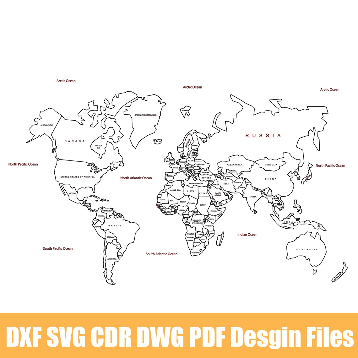 best woodworking bench World Map with Name Laser Cut DXF SVG CDR DWG PDF Vector Files Home Wall Décor for CNC Engraving and Laser Cut wood routers for sale Woodworking Machinery