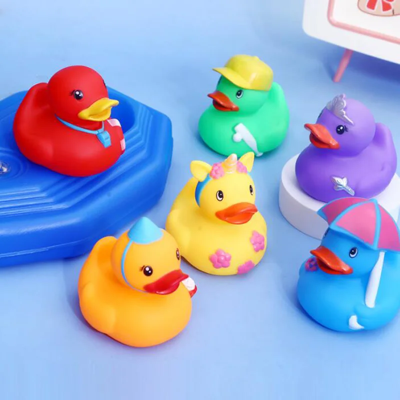 Canard en caoutchouc assressentipour enfants, jouet de bain créatif, cadeaux d'anniversaire, jouets de douche pour bébé, activité de plage et de piscine d'été