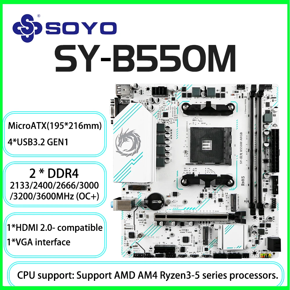 Placa Mãe SOYO B550M ARGB