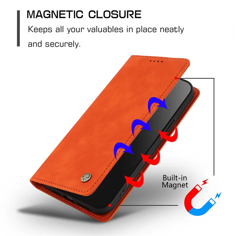 Colorful Macaron Magnetic Leather Wallet Case