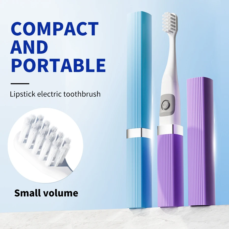 Lipstick Electric Toothbrush Smart Compact and Portable Small Oval Brush Head Deep Cleaning IPX7 Waterproof New Design 1