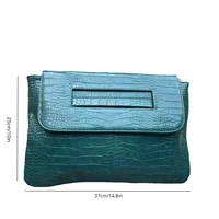 Crocodile pattern PU leather handbag, large capacity crossbody bag, flip top laptop handbag - Image 5